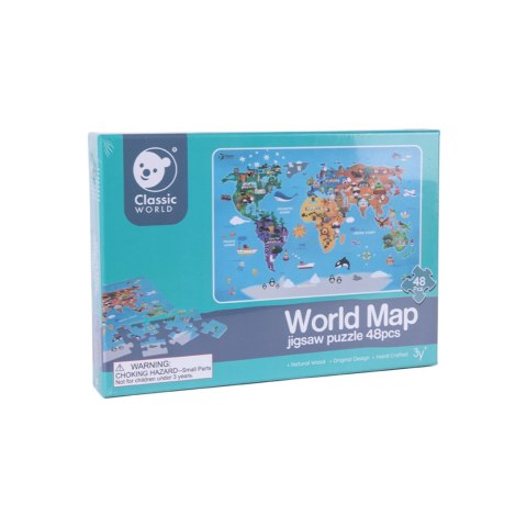 CLASSIC WORLD Puzzle Drewniane Mapa Świata