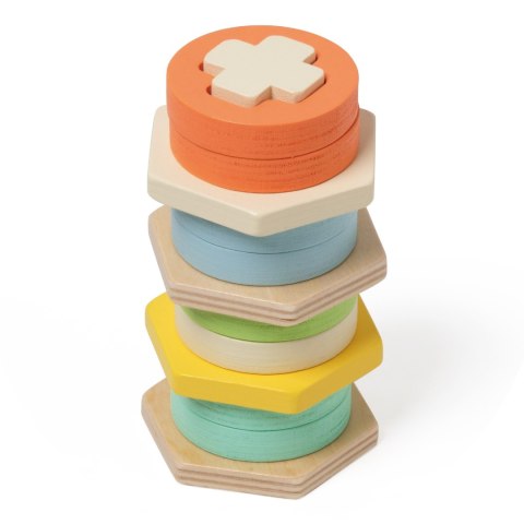 CLASSIC WORLD Sorter Montessori Kształtów i Kolorów Układanka Wieża