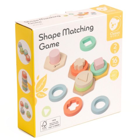 CLASSIC WORLD Sorter Montessori Kształtów i Kolorów Układanka Wieża