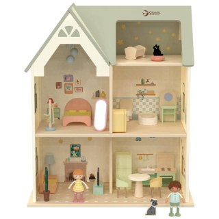 CLASSIC WORLD Wielki Drewniany Domek dla Lalek z mebelkami