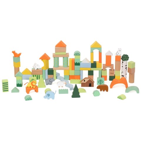 CLASSIC WORLD Zestaw Drewnianych Klocków Leśny Świat 100 el.