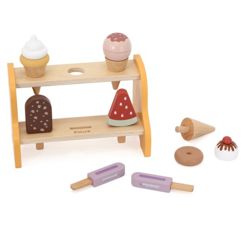 VIGA Drewniana Lodziarnia Sklepik Zestaw z Lodami 6 szt Lodów