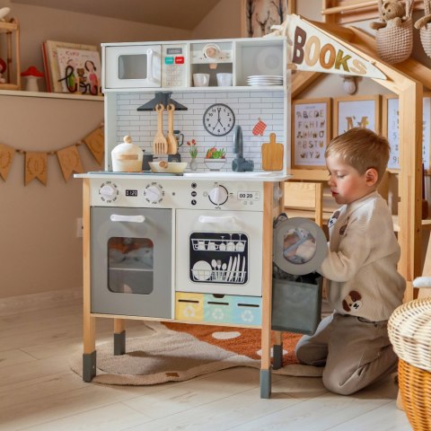 WOOPIE GREEN Drewniana Interaktywna Kuchnia 9w1 z Pralką i Tablicą