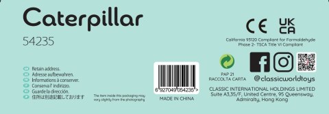 CLASSIC WORLD Drewniana Gąsienica Kolorowa do Zginania i Skręcania