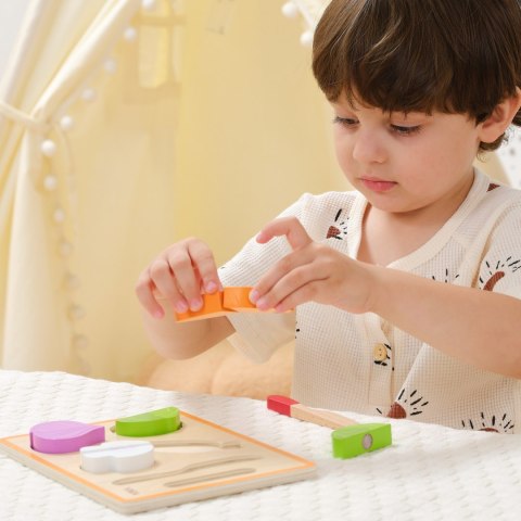 VIGA Drewniana Układanka Edukacyjna Montessori Warzywa do Krojenia