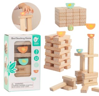 CLASSIC WORLD Drewniana Gra Edukacyjna Chwiejąca się Wieża Układanie Klocków 23el.