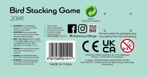 CLASSIC WORLD Drewniana Gra Edukacyjna Chwiejąca się Wieża Układanie Klocków 23el.