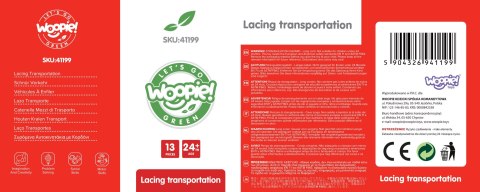 WOOPIE GREEN Drewniane Klocki do Nawlekania Pojazdy Samochody 13 el.