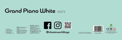 CLASSIC WORLD Duże Pianino Fortepian dla Dzieci z Krzesełkiem i Książeczką do Nauki