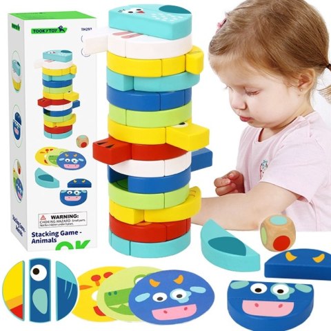 TOOKY TOY Gra Zręcznościowa Klocki Zwierzęta Certyfikat FSC