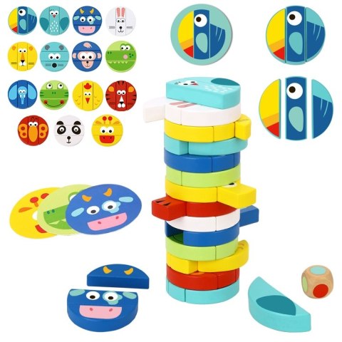 TOOKY TOY Gra Zręcznościowa Klocki Zwierzęta Certyfikat FSC