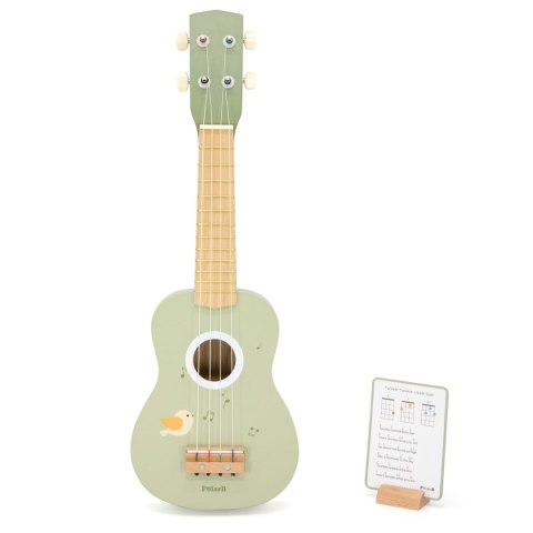 Viga Drewniane Ukulele Gitara Dla Dzieci Zielone Z Nutami
