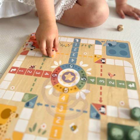 WOOPIE GREEN Gry Planszowe Logiczne 2w1 Ludo Chińczyk + Węże i Drabiny