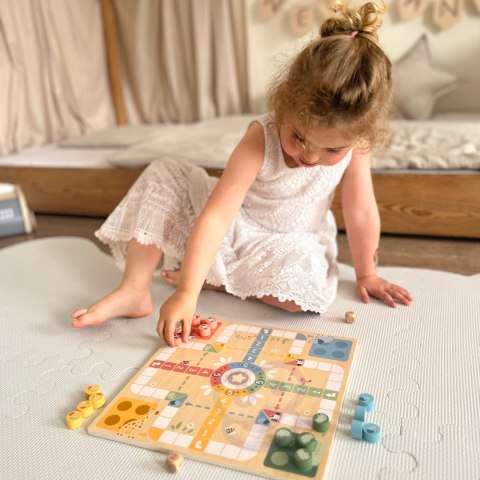 WOOPIE GREEN Gry Planszowe Logiczne 2w1 Ludo Chińczyk + Węże i Drabiny