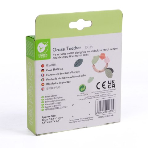 CLASSIC WORLD Drewniana Grzechotka Sensoryczna Gryzak 2w1