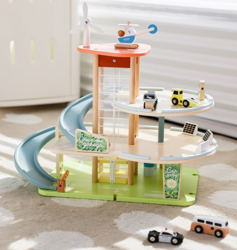 CLASSIC WORLD Drewniany 3 Poziomowy Garaż XL z Windą "Eko Strefa"