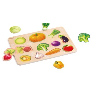 CLASSIC WORLD Układanka Drewniana Edukacyjna Warzywa Montessori 7el.