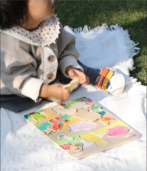 Classic World Drewniana Układanka Dopasuj Zwierzęta Farma 12el.