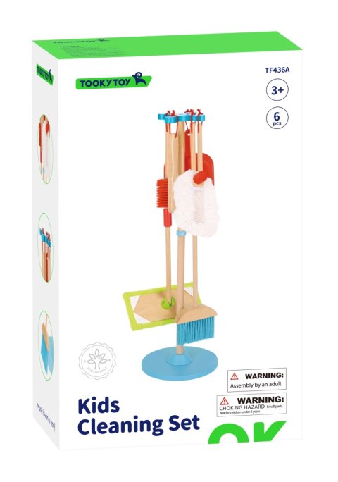 TOOKY TOY Drewniany Zestaw do Sprzątania dla Dzieci 6 el.