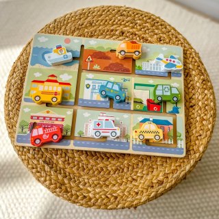 TOOKY TOY Labirynt Drewniany Pojazdy Układanka