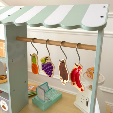 WOOPIE GREEN Duży Wielofunkcyjny Sklepik 5w1 Stragan Supermarket Restauracja Kawiarnia Kuchnia 73 el