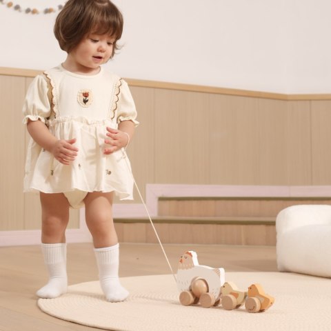 VIGA PolarB Drewniana Kurka z Pisklętami do Ciągnięcia