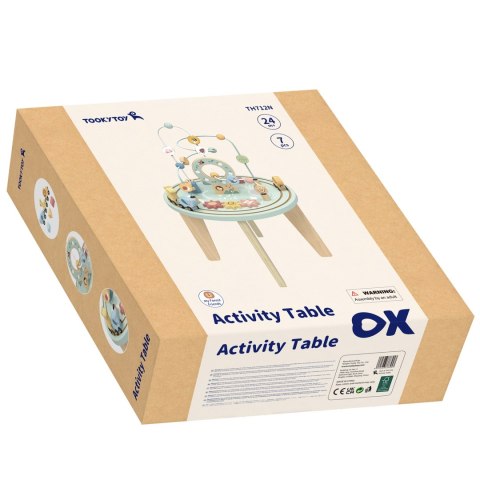 TOOKY TOY Drewniany Stolik Edukacyjny Montessori XXL dla Dzieci Interaktywny Kolejka